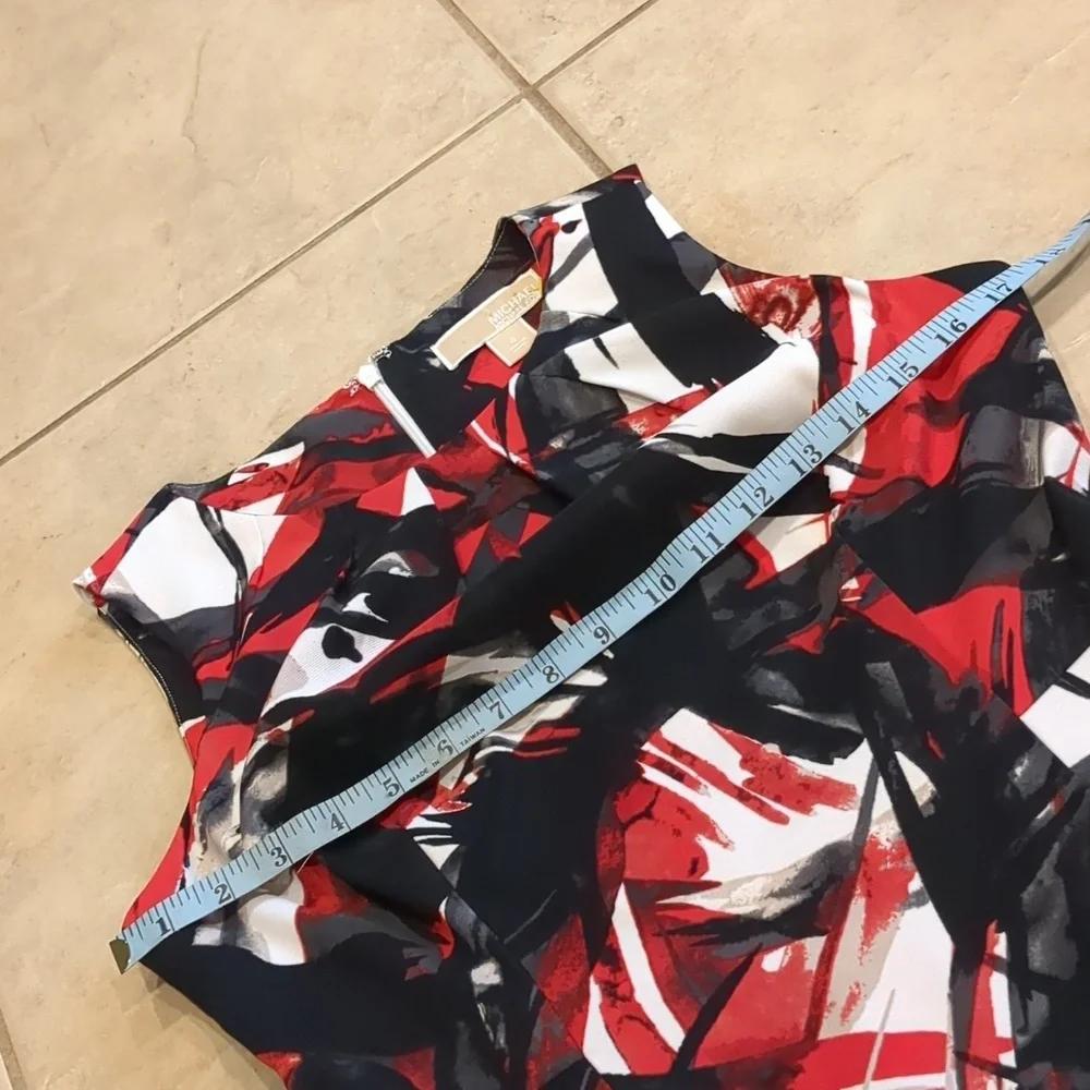 Michael Kors Red & Black Abstract Dress Size 4